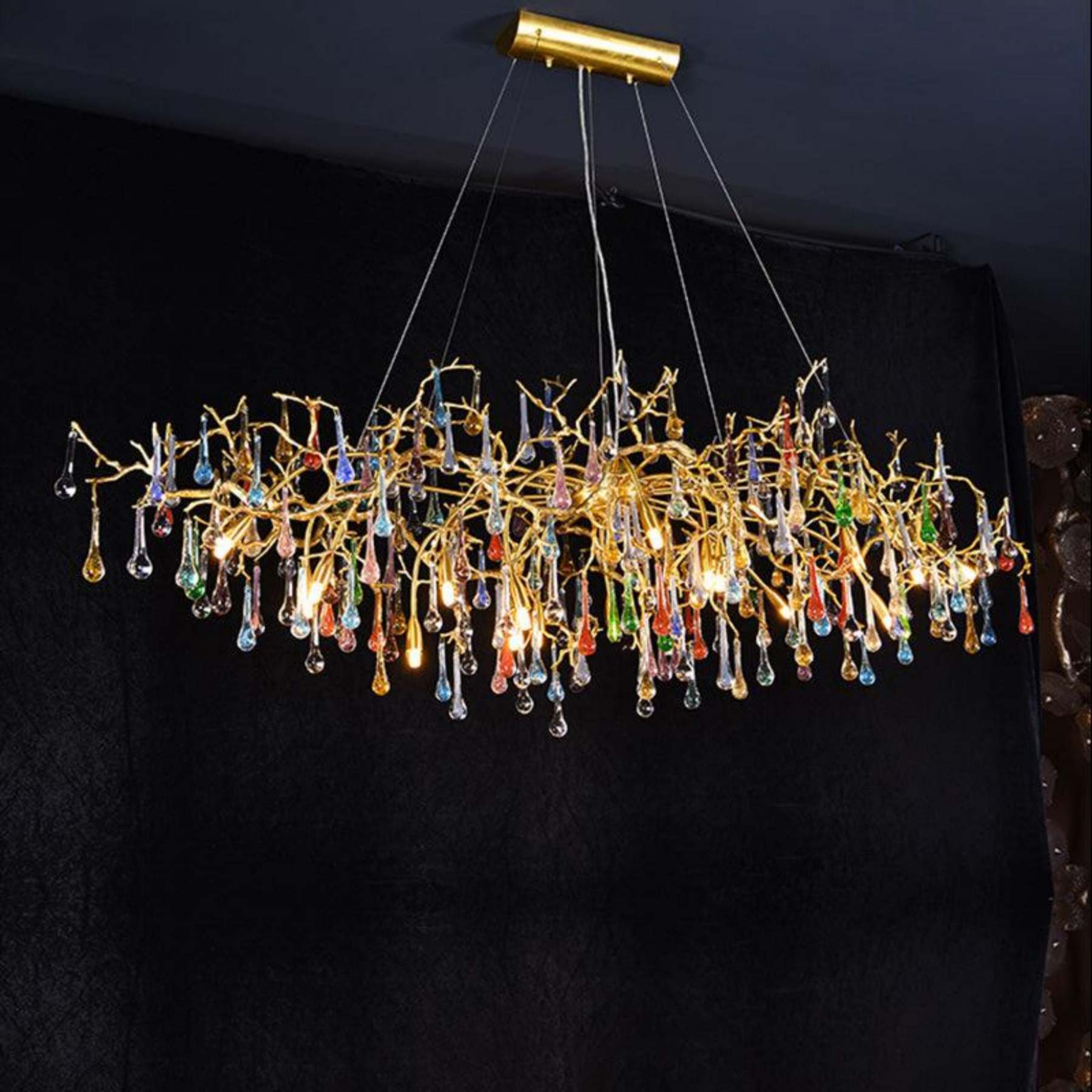 Lorna Teardrop Colorful Dining Branch Chandelier