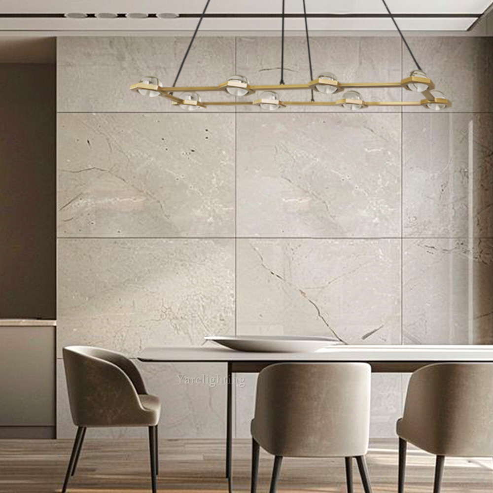 Cosmos Crystal Ball Rectangular Chandelier 54"