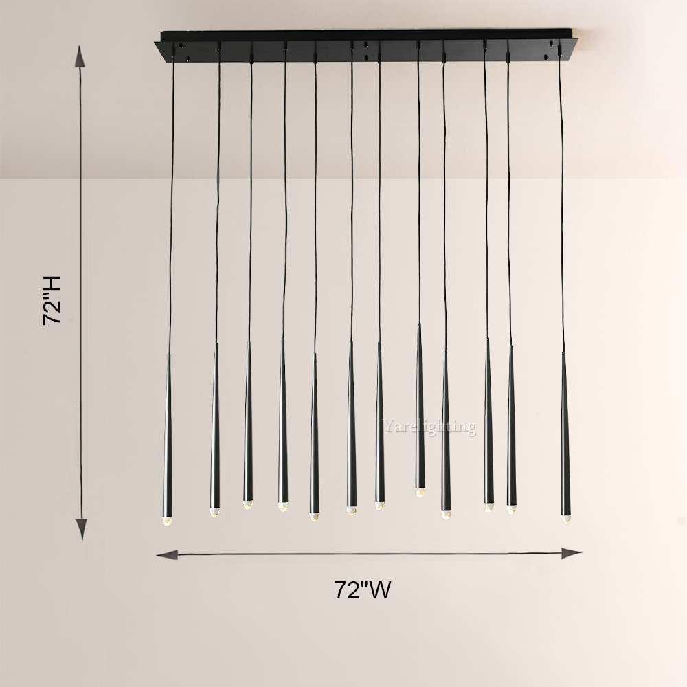 Charlotte Meteor Shower Tubular Linear Chandlier 60"