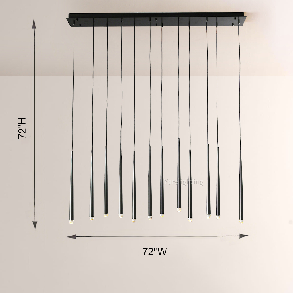 Charlotte Meteor Shower Tubular Linear Chandlier 60"