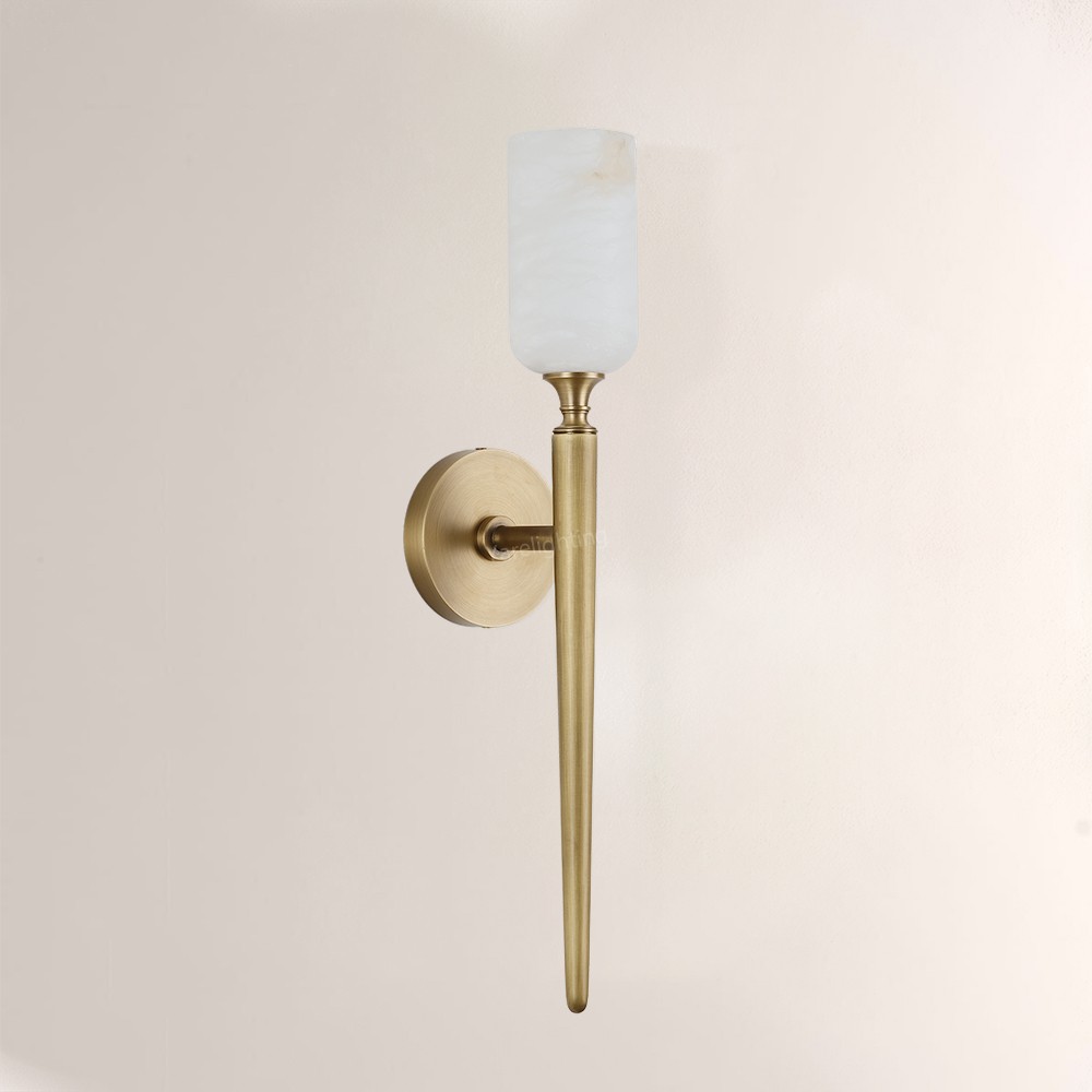 Axis Alabaster 1 Light Wall Sconce 21.6H,high - end artisanal sconce