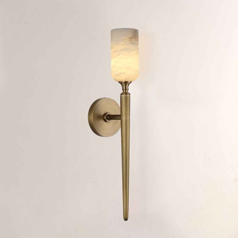 Axis Alabaster 1 Light Wall Sconce 21.6H,high - end artisanal sconce