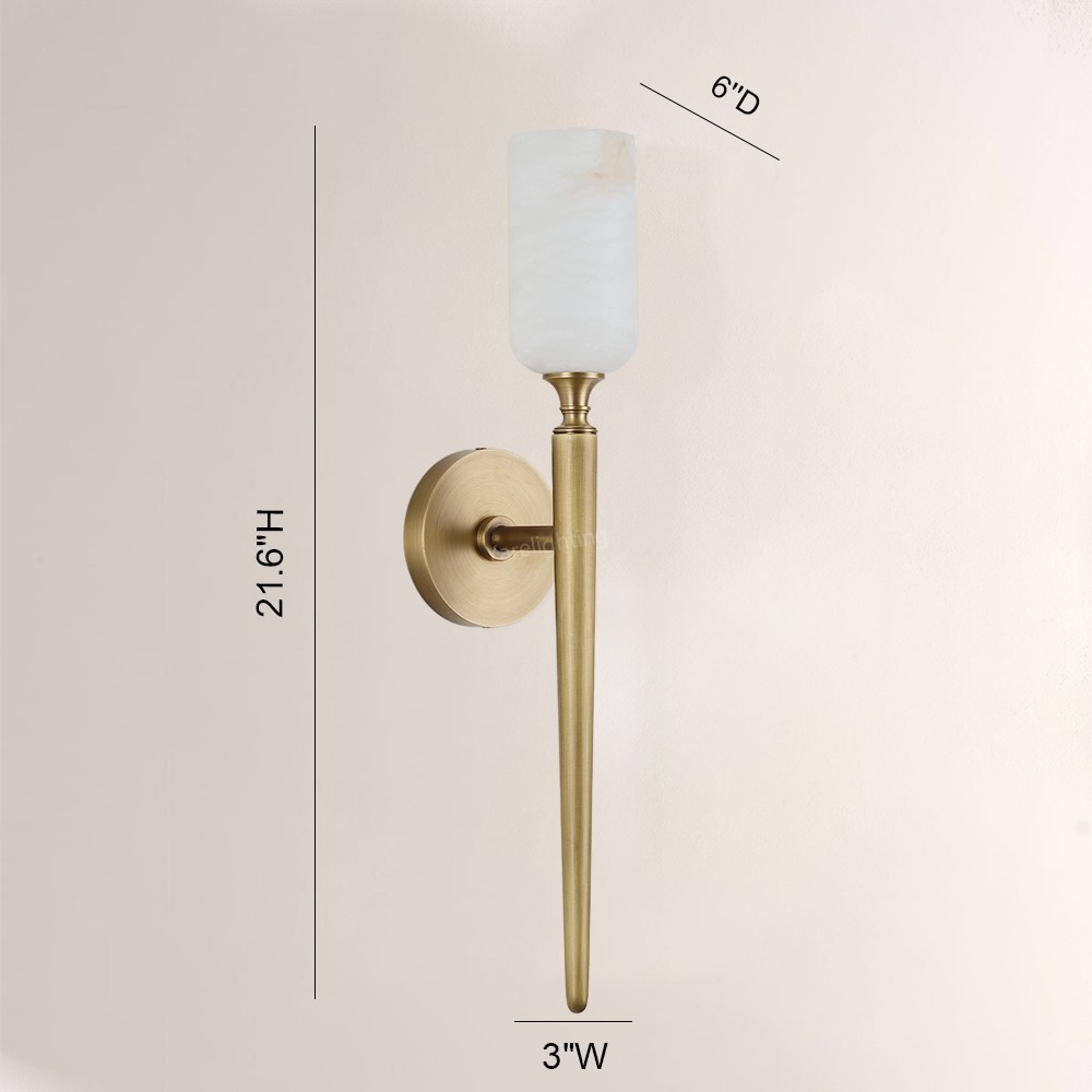 Modern Axis Alabaster Single Wall Sconce