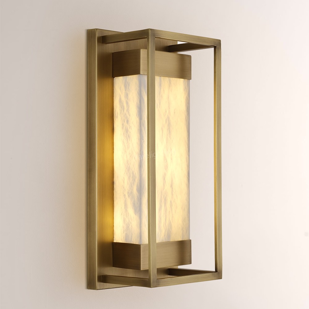 Bravura Alabaster Wall Sconce 15.7H,alabaster glass double wall sconce