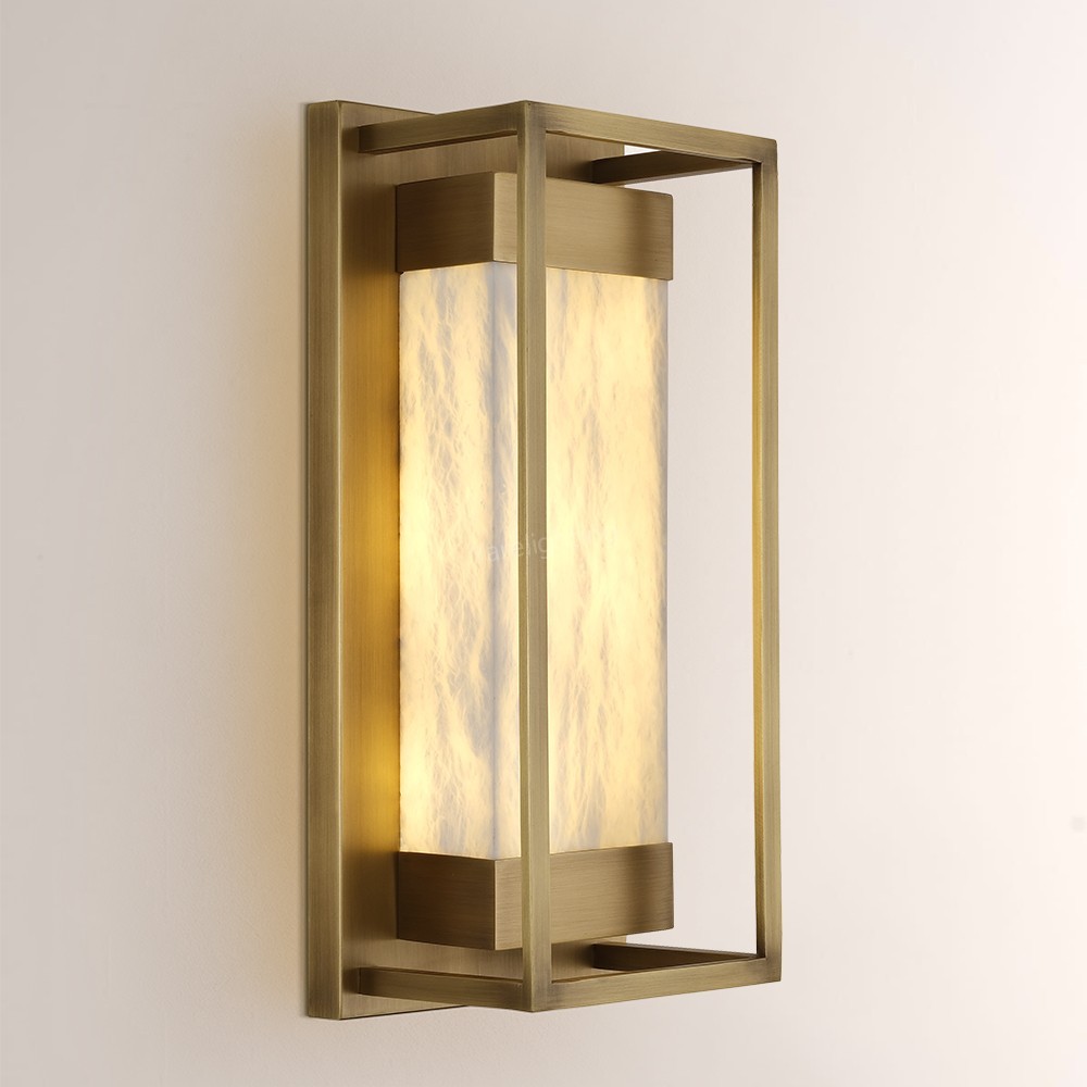 Bravura Alabaster Wall Sconce 15.7H,alabaster glass double wall sconce