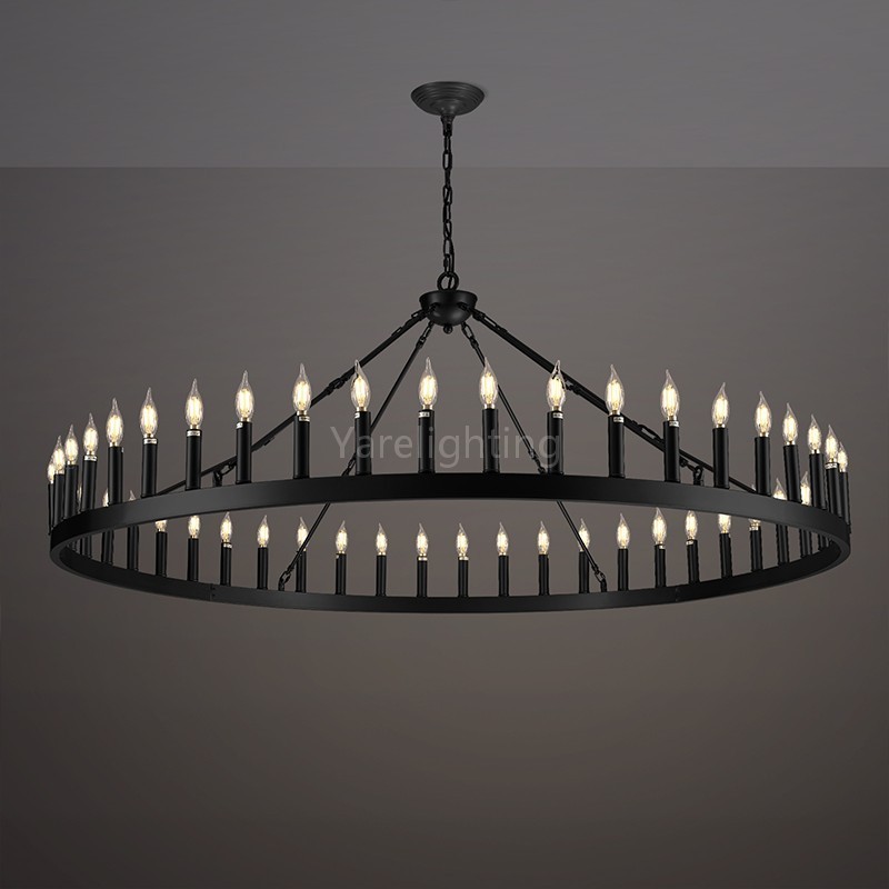 Modern Candle Round Chandelier 70"