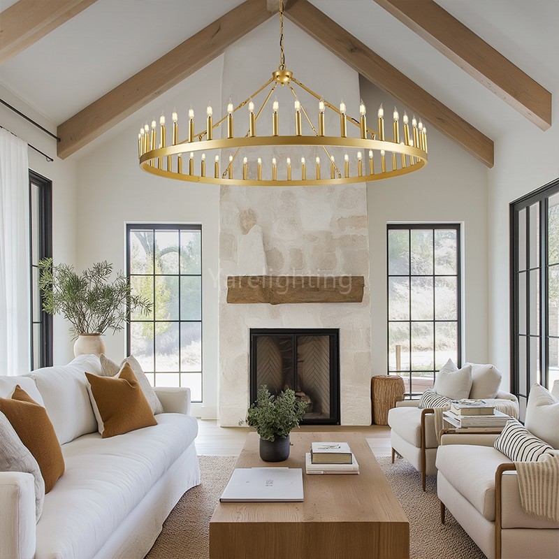 Modern Candle Round Chandelier 70"