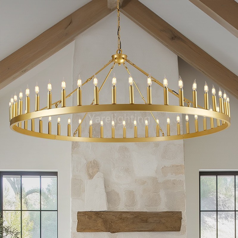 Modern Candle Round Chandelier 70"