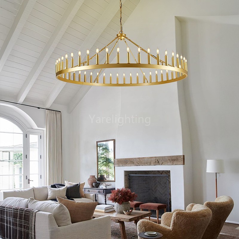 Modern Candle Round Chandelier 70"