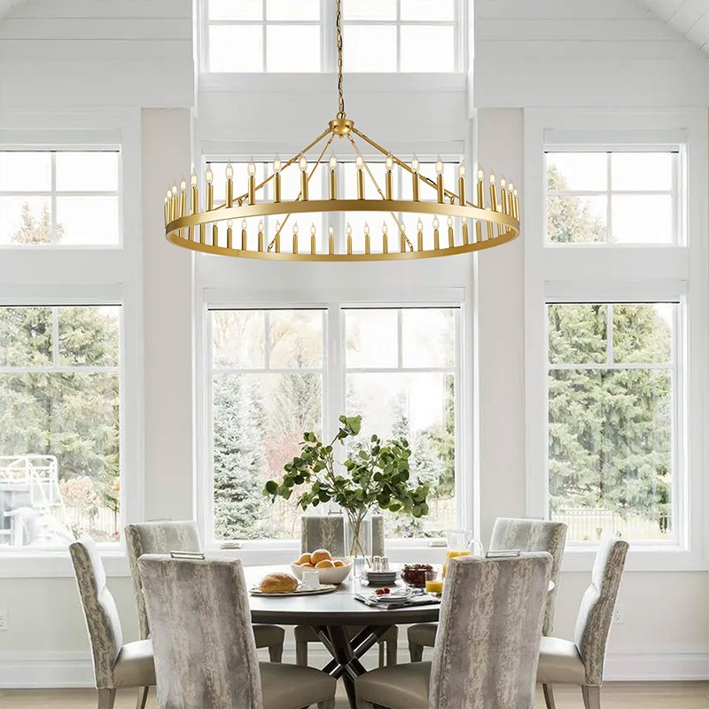 Modern Candle Round Chandelier 70"