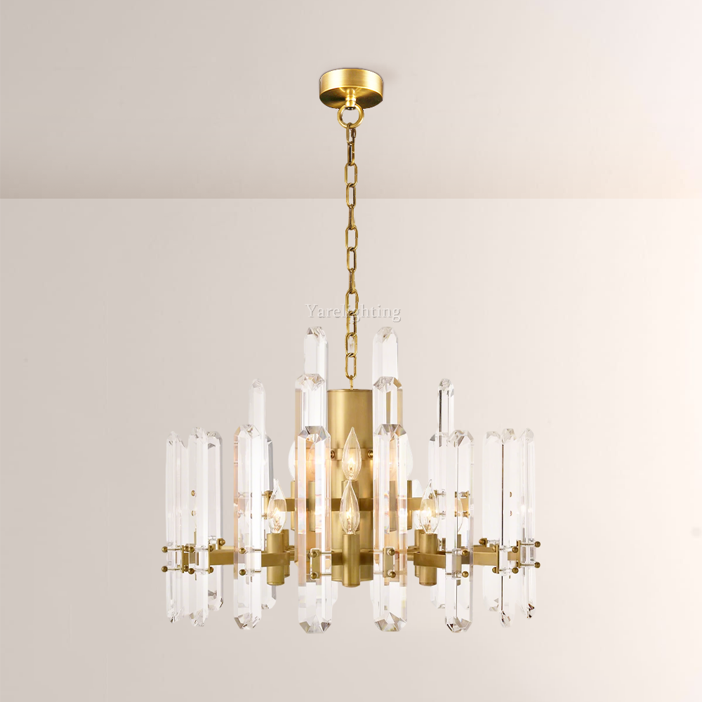 Donnington Modern Glass Round Chandelier 24" in Living Room or Dining Room