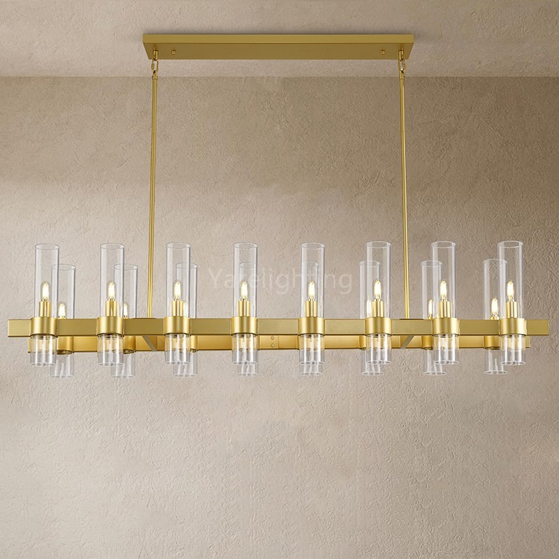 Modern Glass Rectangular Chandelier 54", for dinning room living room