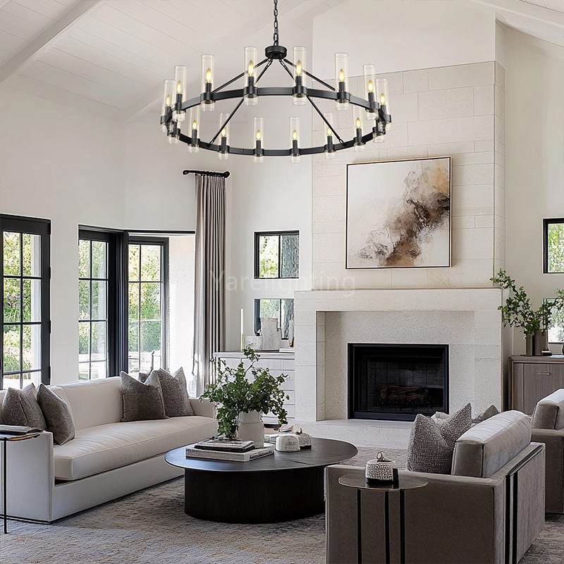 Modern Glass Round Chandelier 48“D