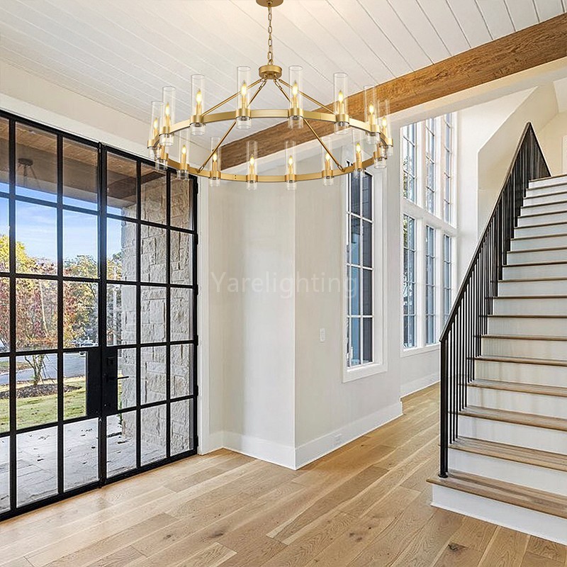 Modern Glass Round Chandelier 48“D