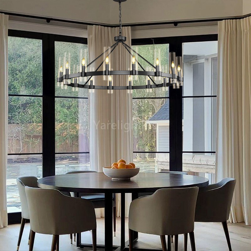 Modern Glass Round Chandelier 48“D