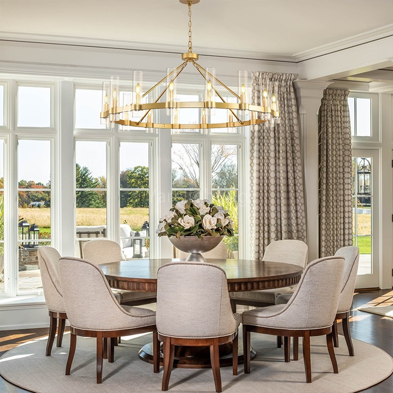 Modern Glass Round Chandelier 48“D