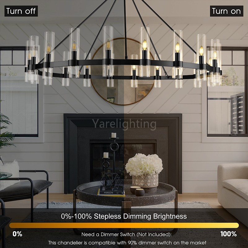 Modern Glass Round Chandelier 60“D