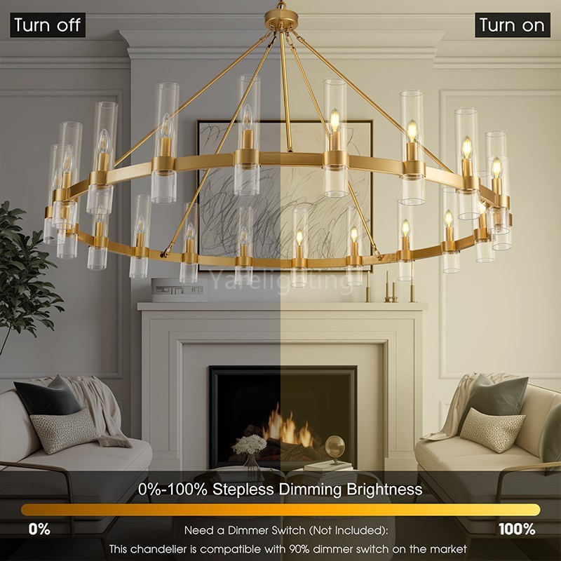 Modern Glass Round Chandelier 60“D