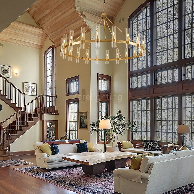 Modern Glass Round Chandelier 60“D