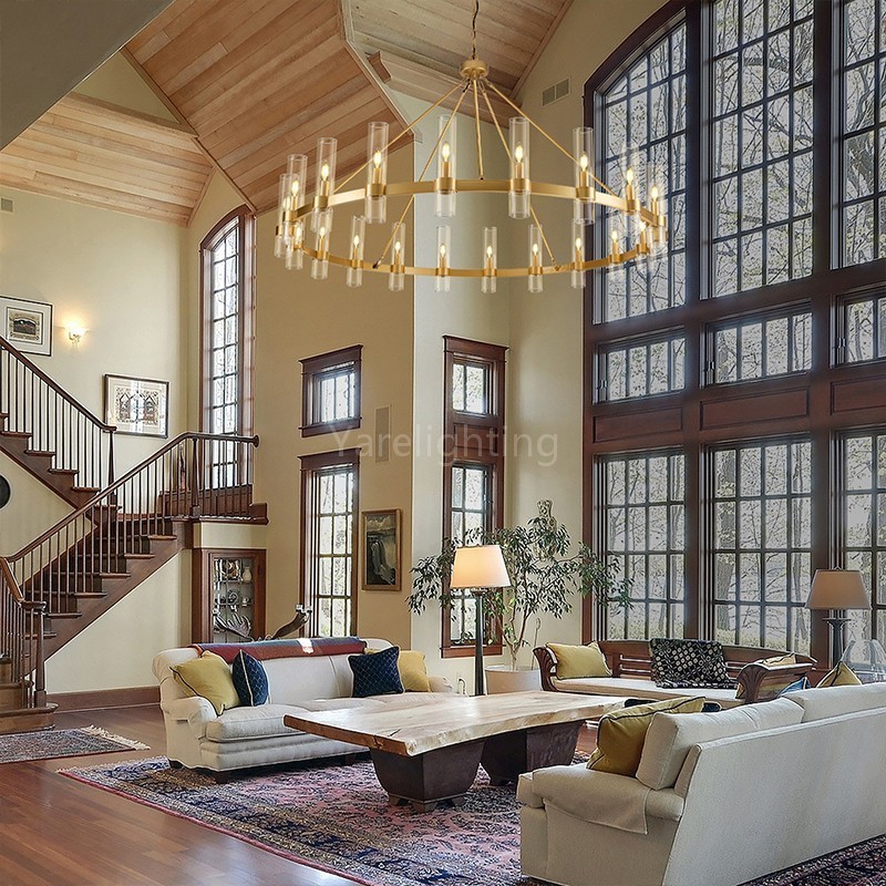 Modern Glass Round Chandelier 60“D