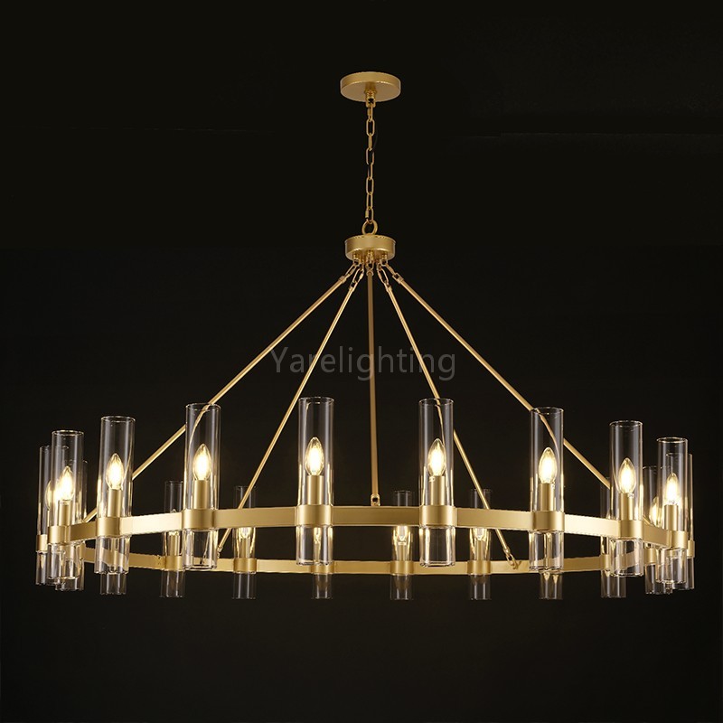 Modern Glass Round Chandelier 60“D