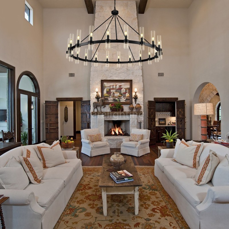 Modern Glass Round Chandelier 60“D