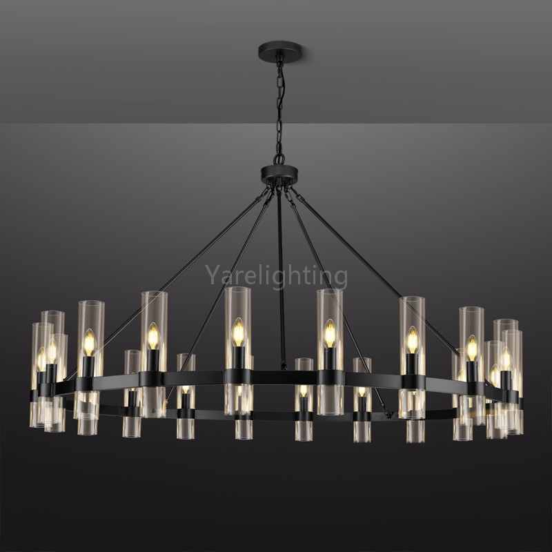 Modern Glass Round Chandelier 60“D