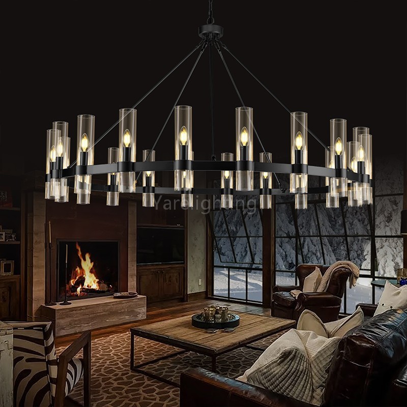 Modern Glass Round Chandelier 60“D
