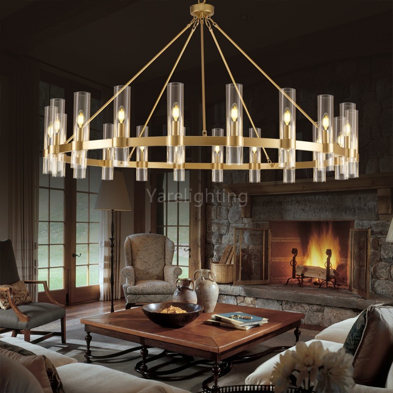 Modern Glass Round Chandelier 60“D