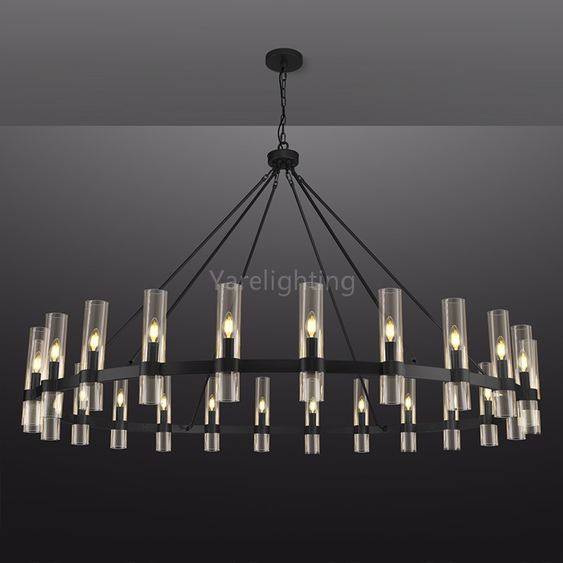 Modern Glass Round Chandelier 70“D