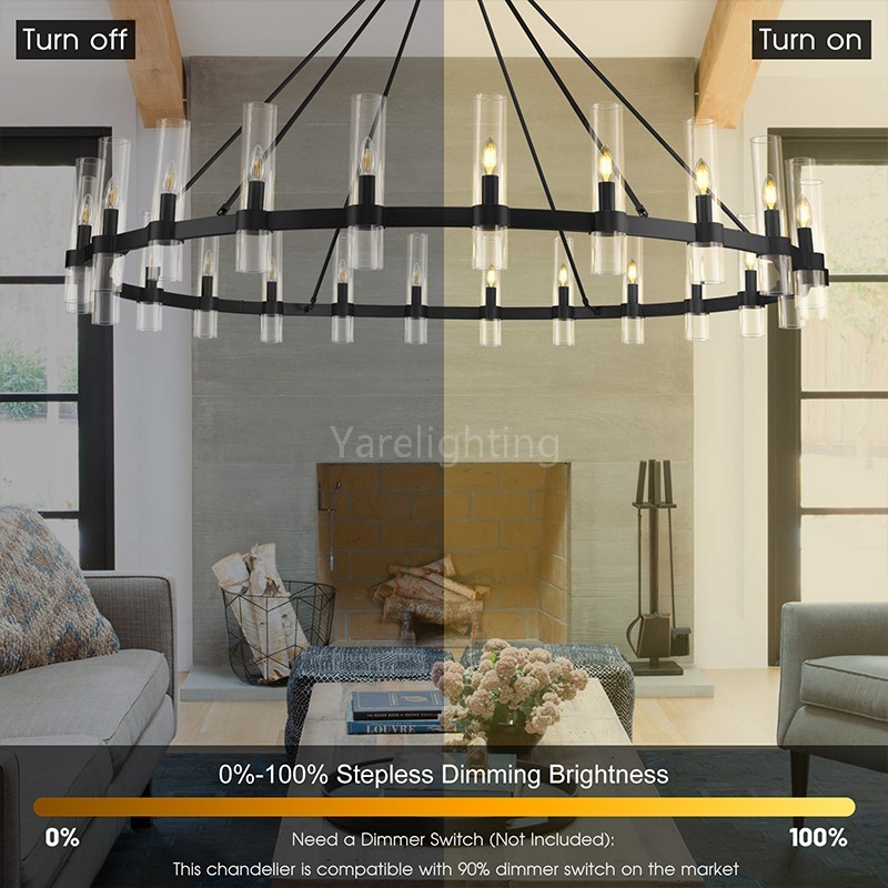 Modern Glass Round Chandelier 70“D