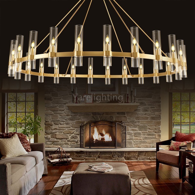 Modern Glass Round Chandelier 70“D