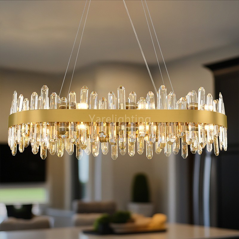 Modern Rectangular Crystal Chandelier 36"L, for living room, foyer, kitchen, bedroom.
