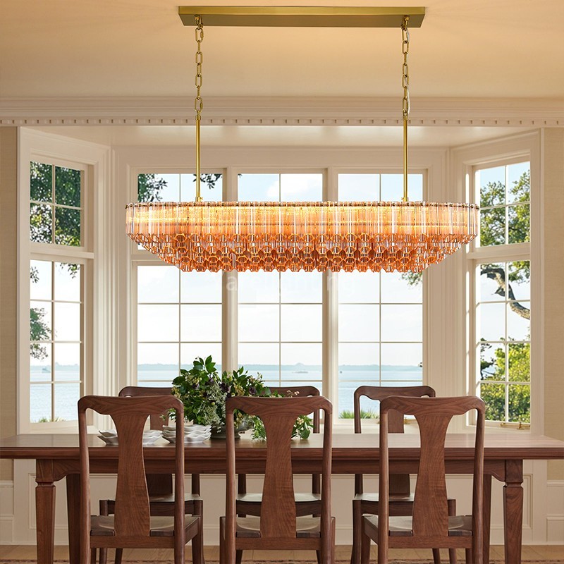 Modern Rectangular Dining Room Chandelier 43"L