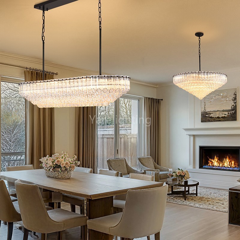 Modern Rectangular Dining Room Chandelier 43"L