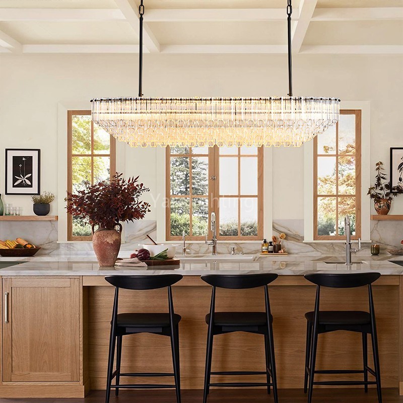 Modern Rectangular Dining Room Chandelier 43"L