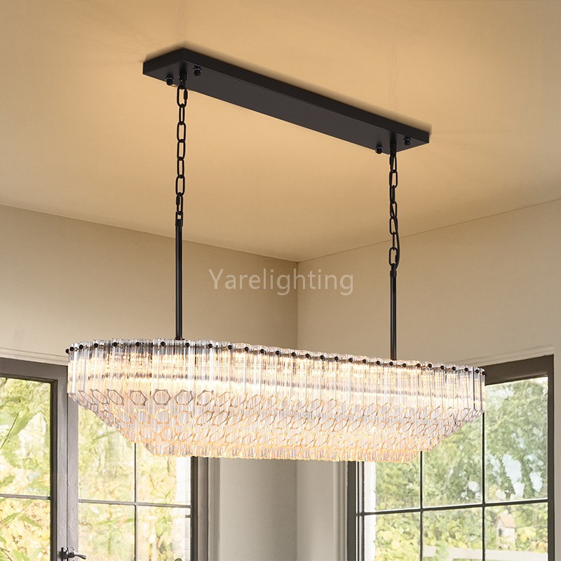 Modern Rectangular Dining Room Chandelier 43"L