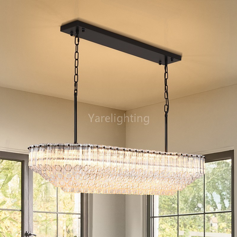 Modern Rectangular Dining Room Chandelier 43"L