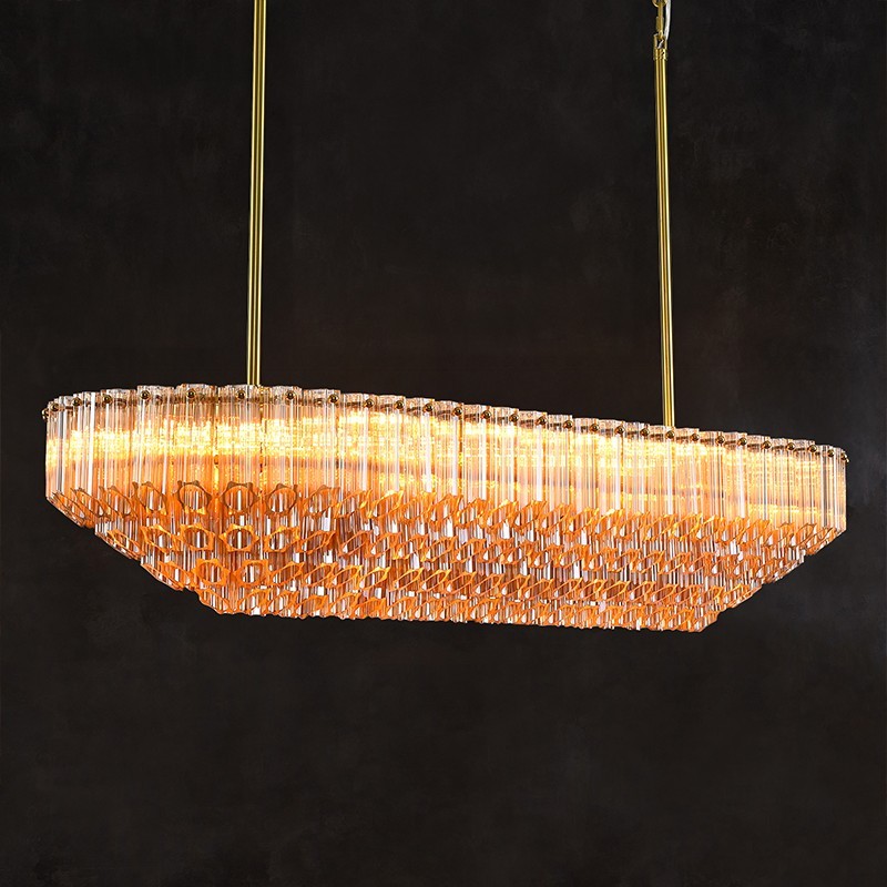 Modern Rectangular Dining Room Chandelier 43"L