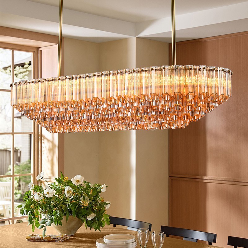 Modern Rectangular Dining Room Chandelier 43"L