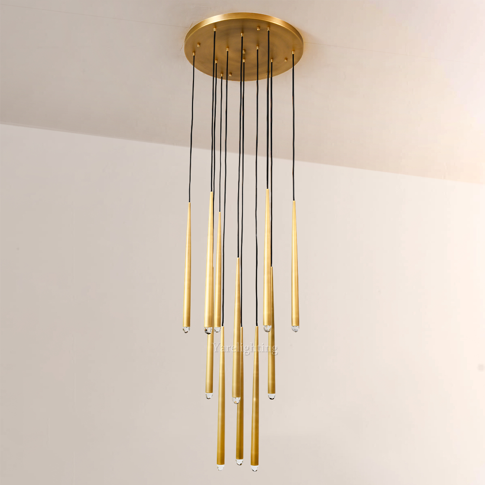 Charlotte Meteor Shower Round Tapered Tubular Chandelier 24"