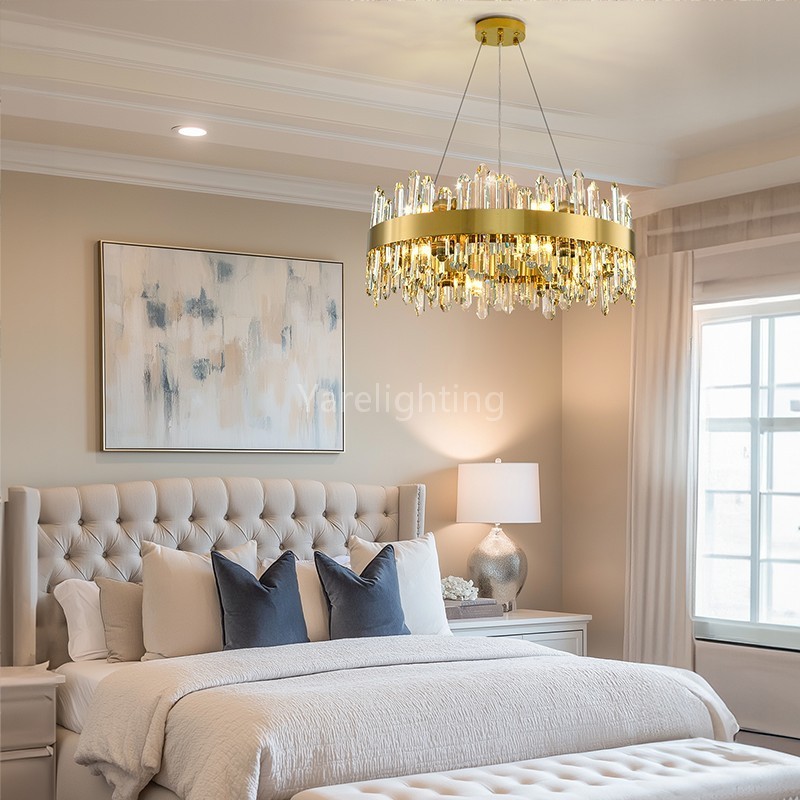 Modern Round Crystal Chandelier 24"D