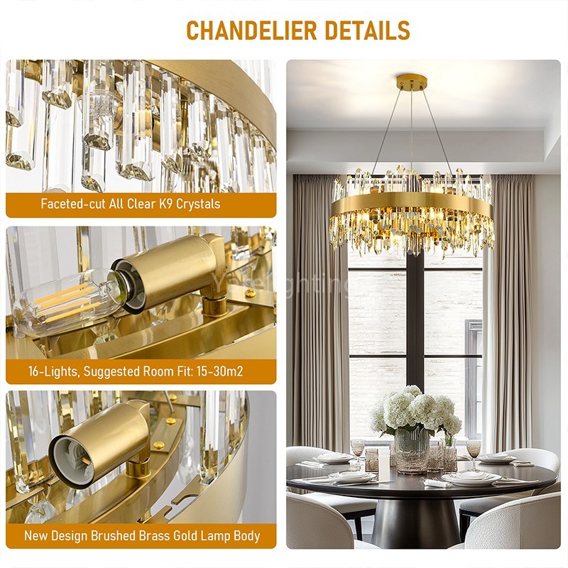 Modern Round Crystal Chandelier 40D