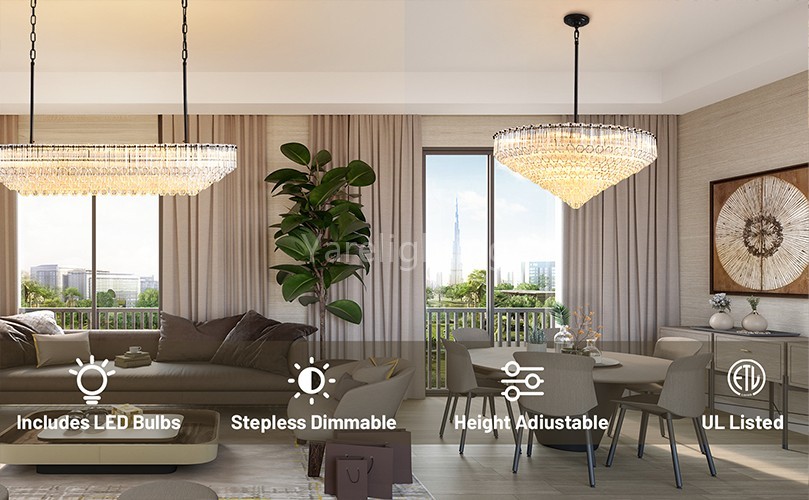 Modern Round Dining Room Chandelier 30"D