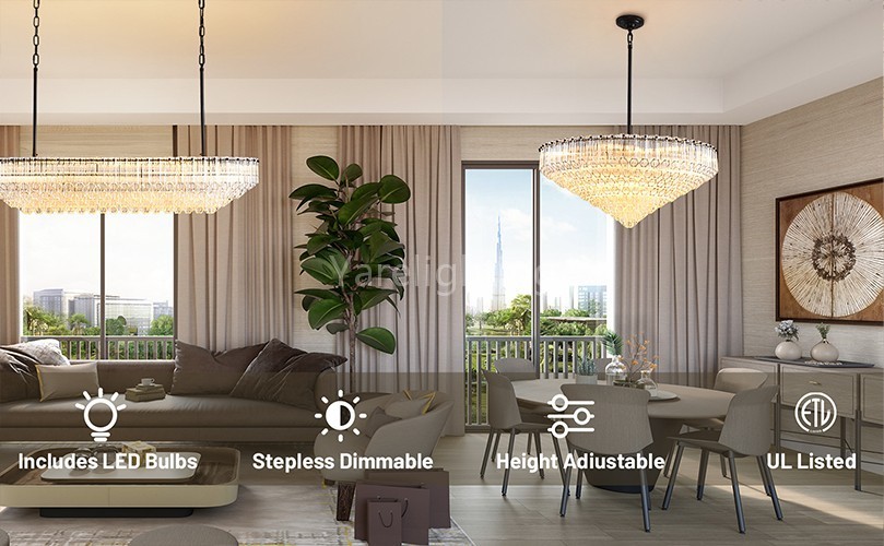 Modern Round Dining Room Chandelier 30"D