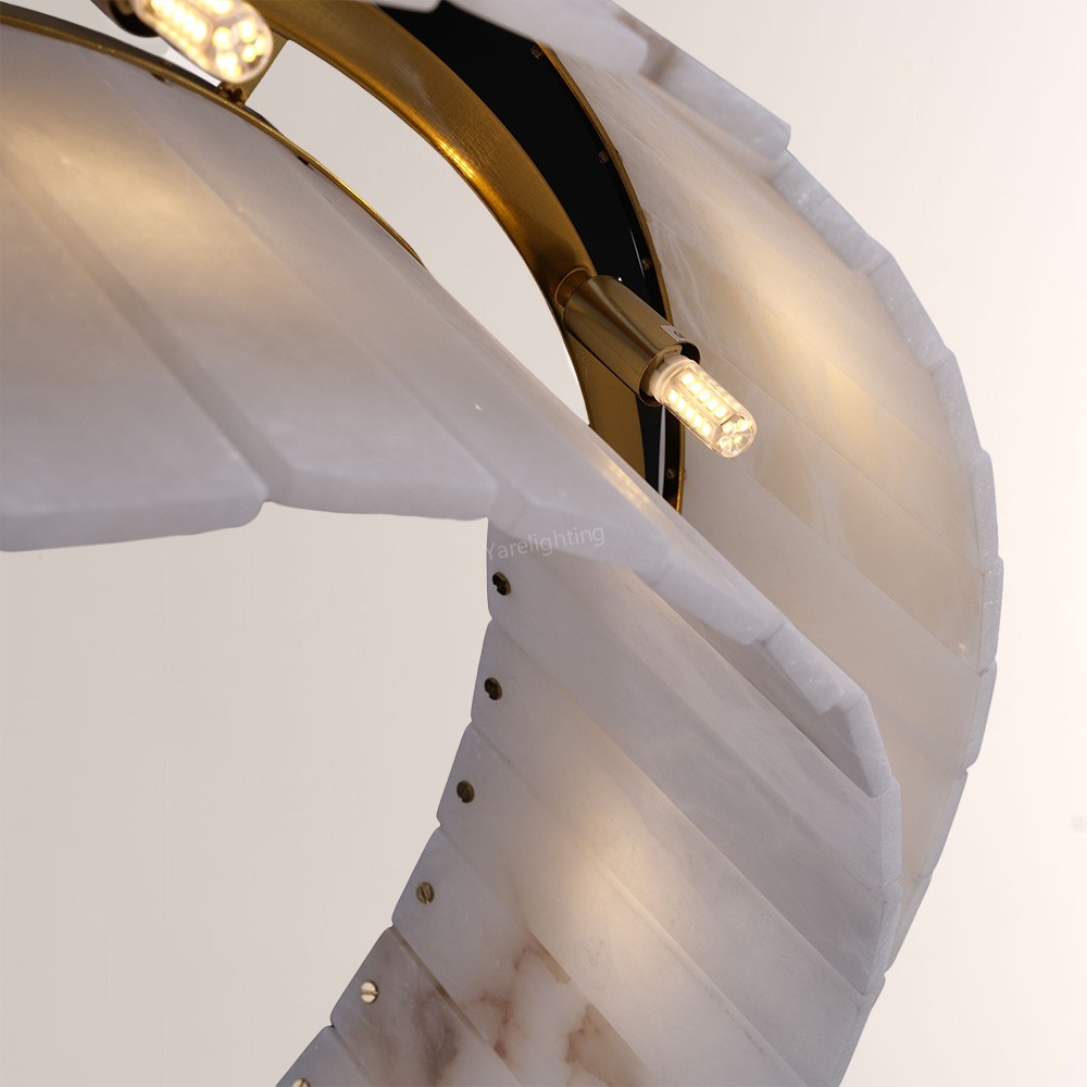 Modern Sawyer Alabaster Rectangle Chandelier 