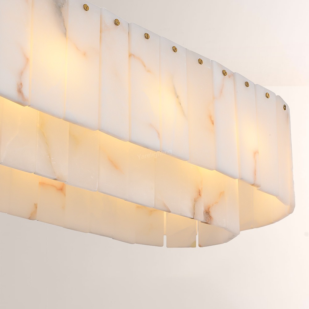 Modern Sawyer Alabaster Rectangle Chandelier 