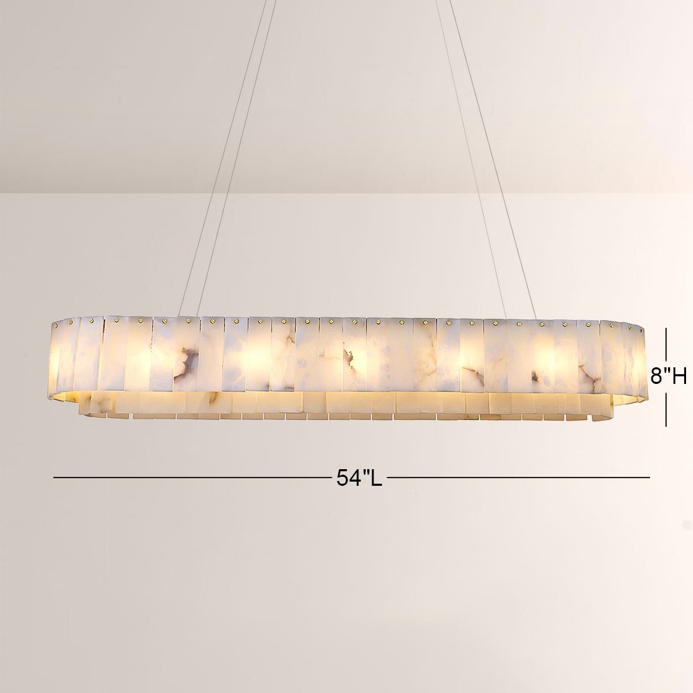 Modern Sawyer Alabaster Rectangle Chandelier 