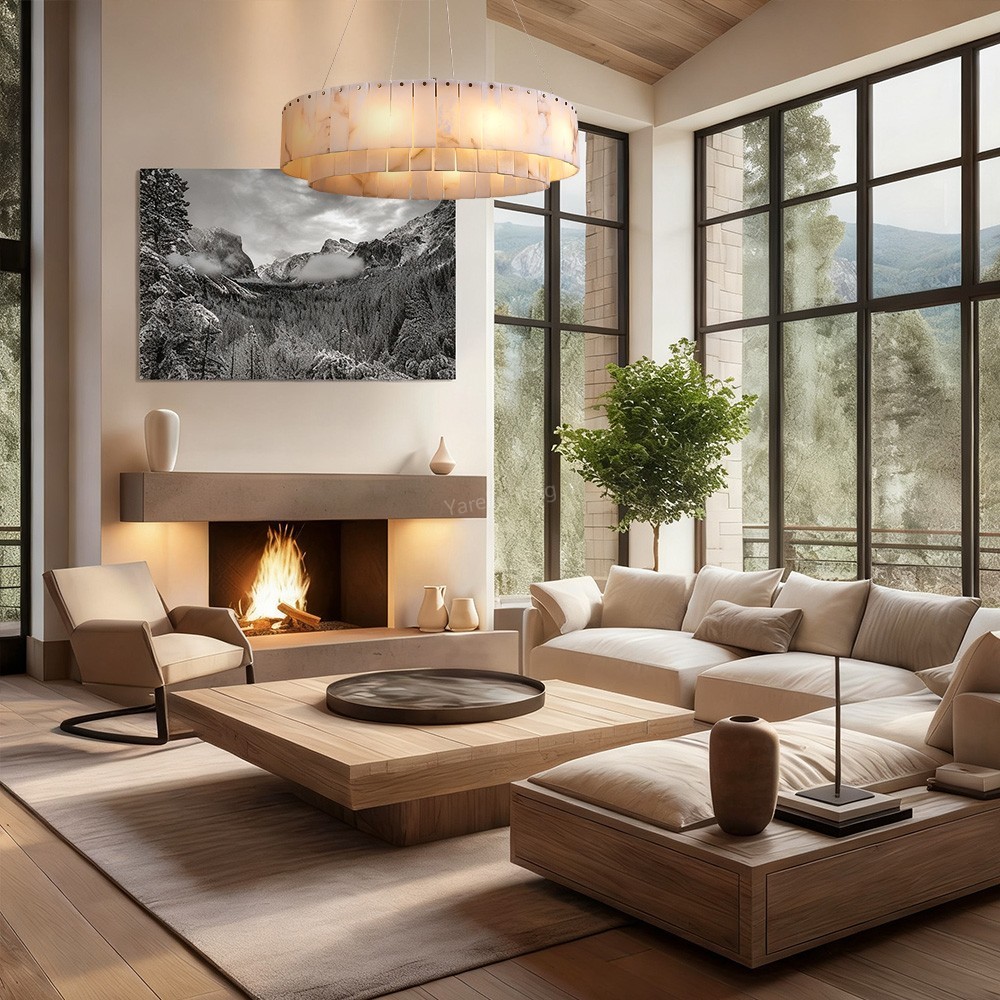 Modern Sawyer Alabaster Round Chandelier