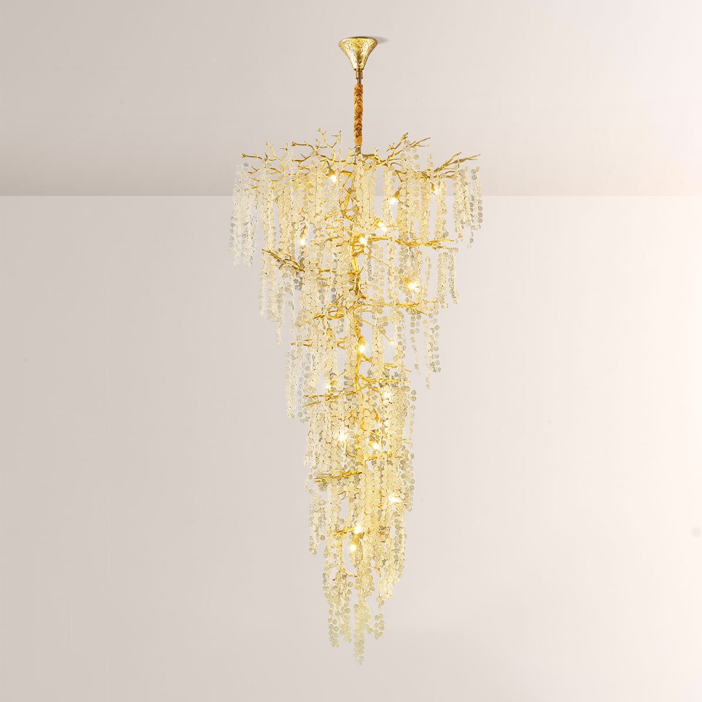 Modern Shiro Noda Crystal Tree Branch Chandelier 